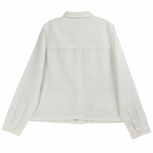 J. Crew Linen Blend White Utility Style Jacket Shacket Chore Jacket - Picture 6 of 16